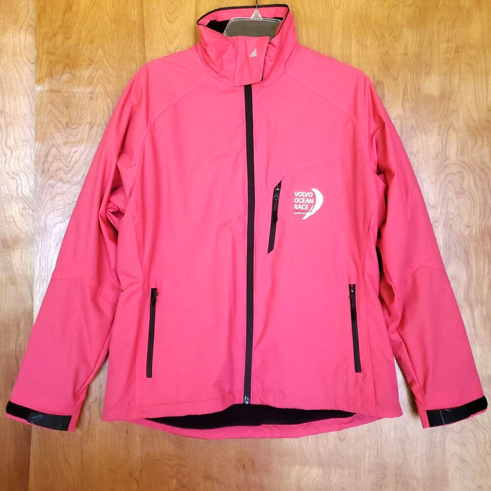 Musto Full Zip Jacket Womens 14 Pink Volvo Ocean Race Fleece Lined Zipper Pocket